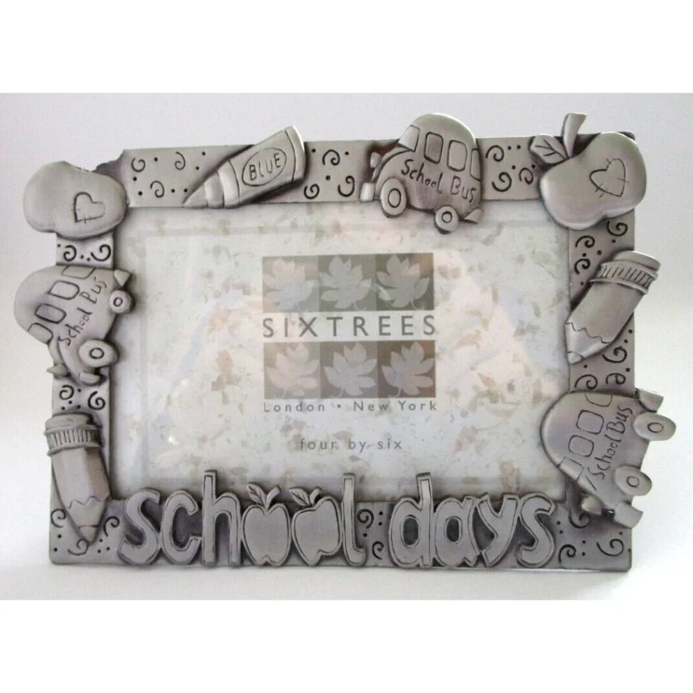 Sixtrees London/New York "School Days" Picture Frame Rectangle AF63849 4x6 Metal - Picture 1 of 11